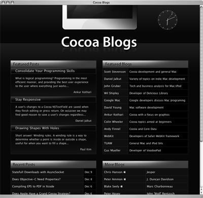 Cocoa Blogs Screenshot