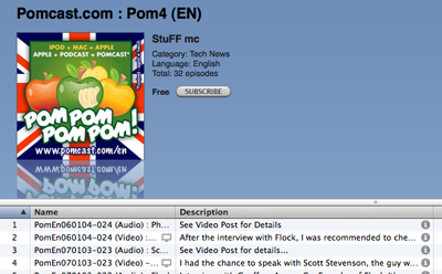 Pomcast in iTunes