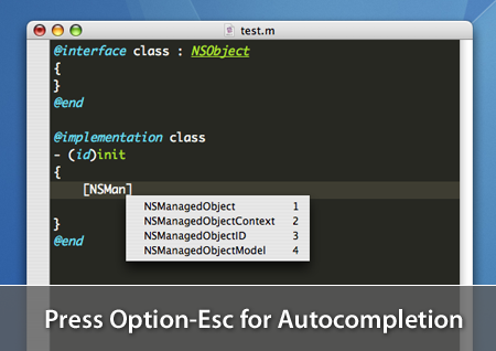 Objective-C Class Completion