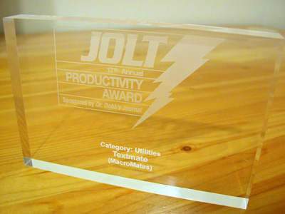 TextMate Jolt Productivity Award