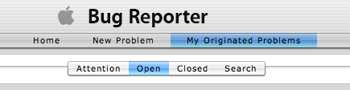 Apple Bug Reporter Issue Filters